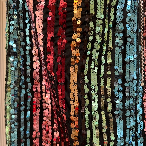 Lulus Multi Color Stripe Sequin Mini Dress - Picture 6 of 10